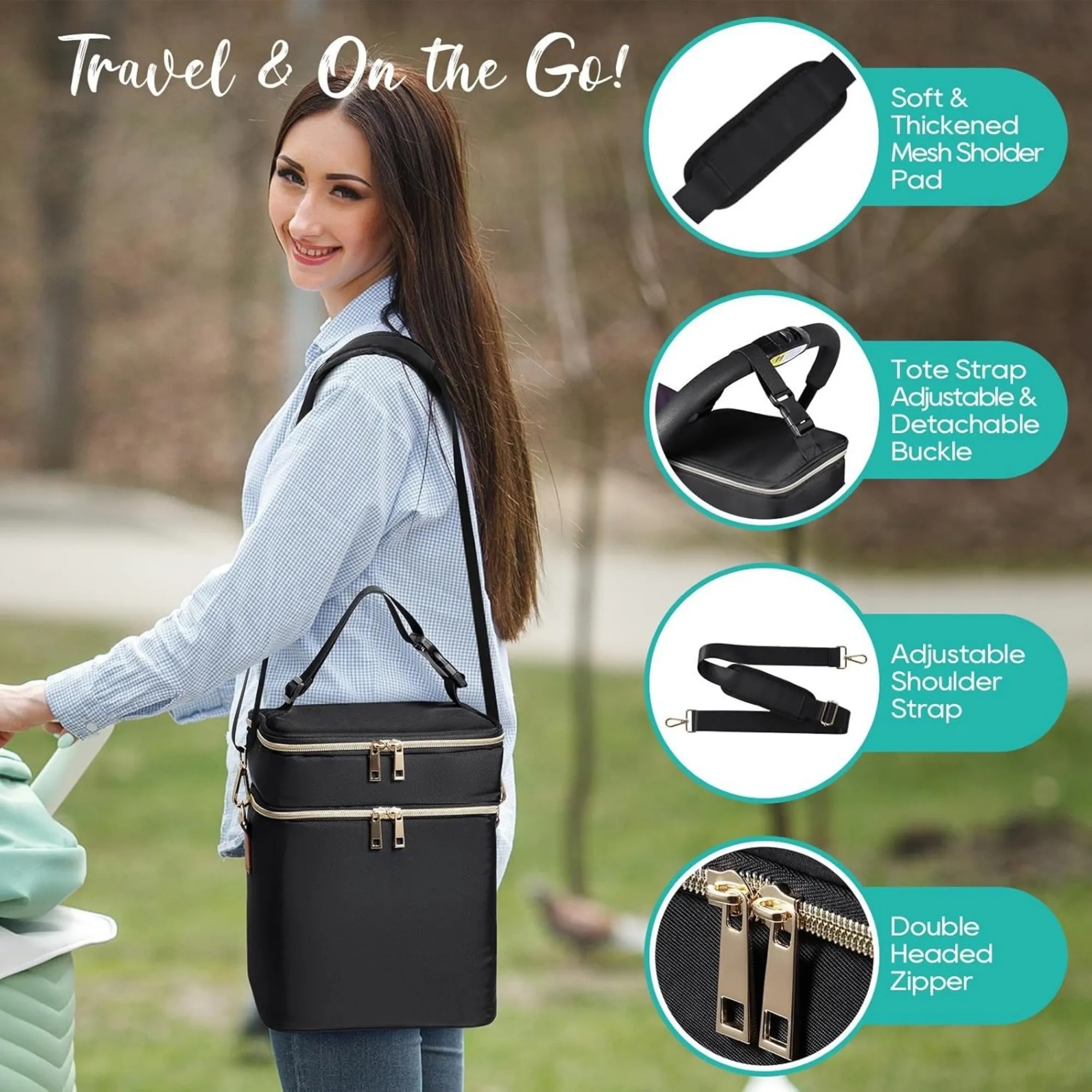 Insulated Waterproof Backpack Outdoor Picnic Tote Bag 11
