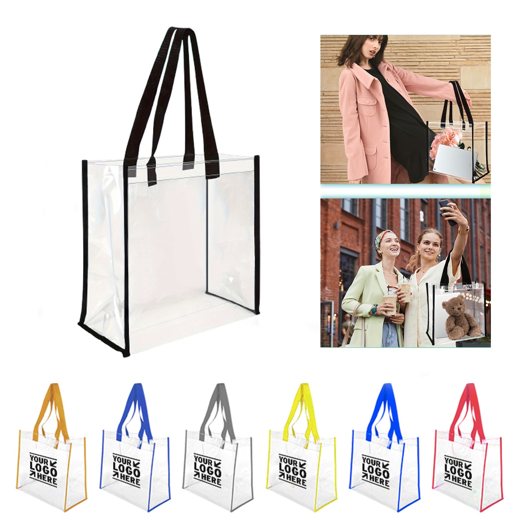 Clear Pvc Stadium Tote Bag