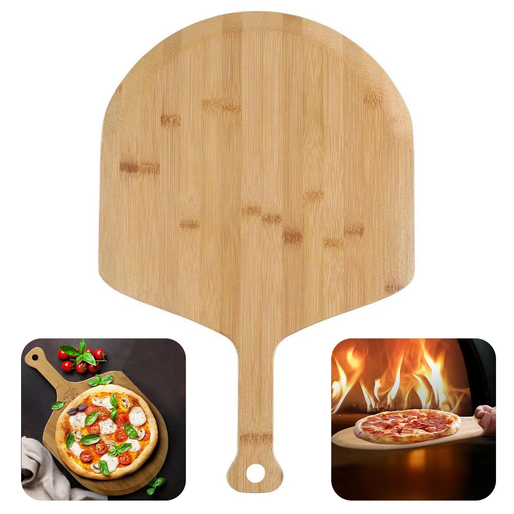Large Bamboo Wood Pizza Paddle 2