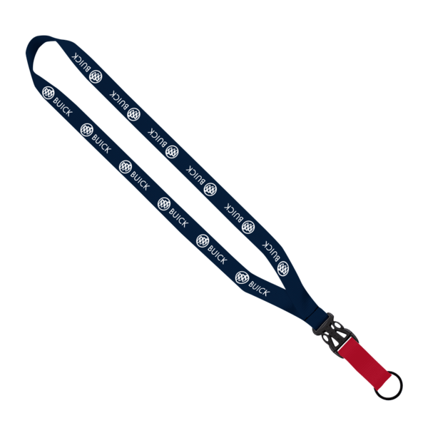 3/4" Multi-Color Polyester Lanyard with Slide Buckle Release & Split-Ring 17