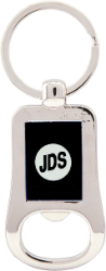 2 1/8" Silver/Black Bottle Opener Keychain 1