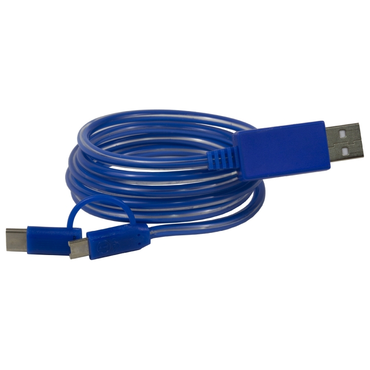 "Payson" 3-in-1 LED Lighted Cell Phone Charging Cable with Type C Adapter 2