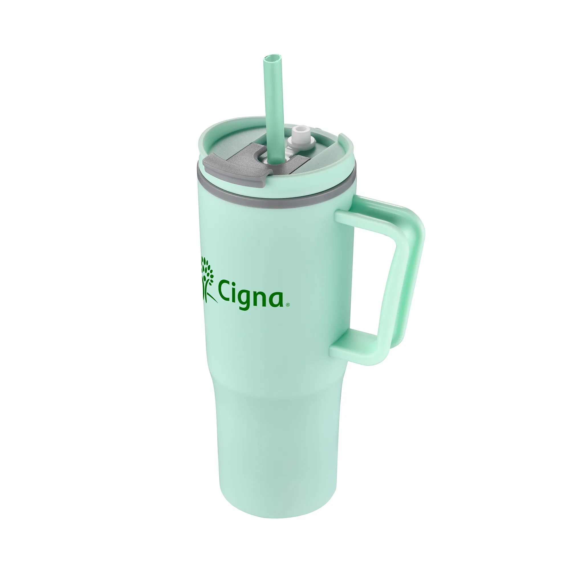 30oz. Double Wall Mug with Handle and Straw 24