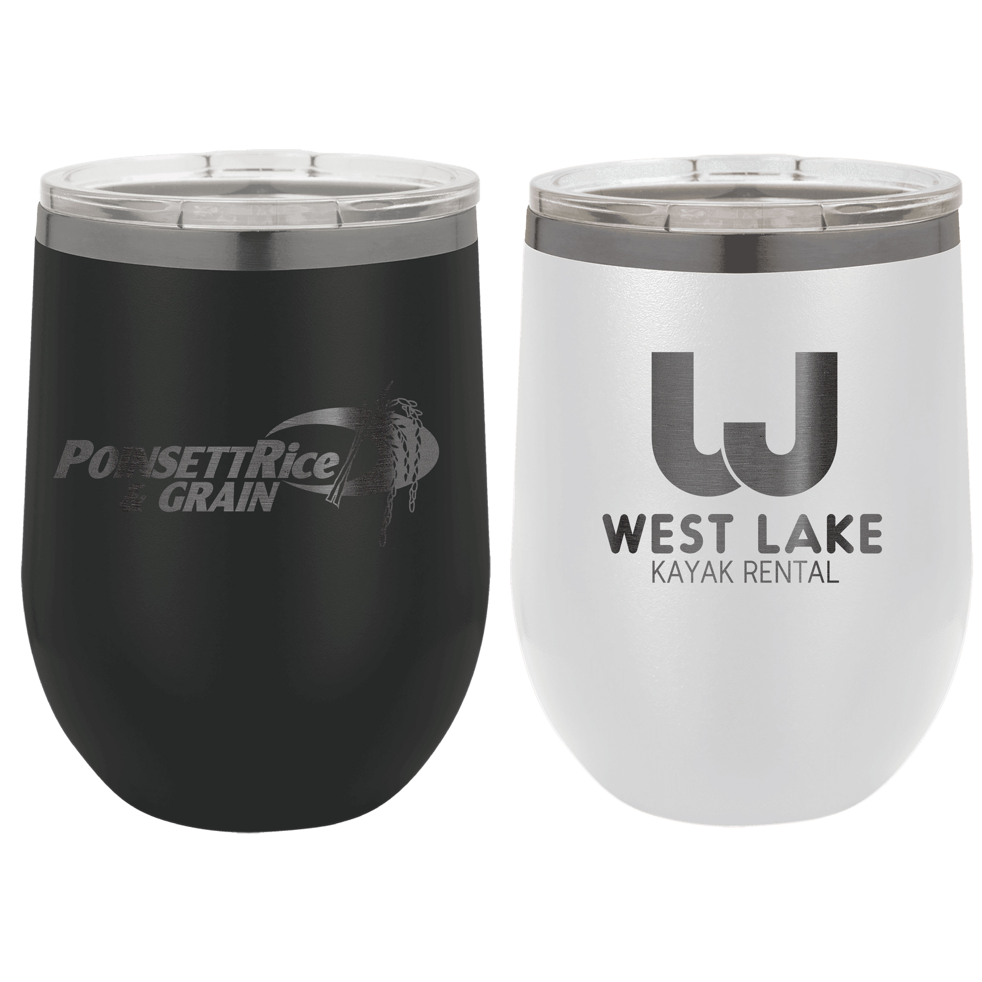 Polar Camel 12 Oz. ION-Plated Ghost Black Stemless Wine Tumbler 16