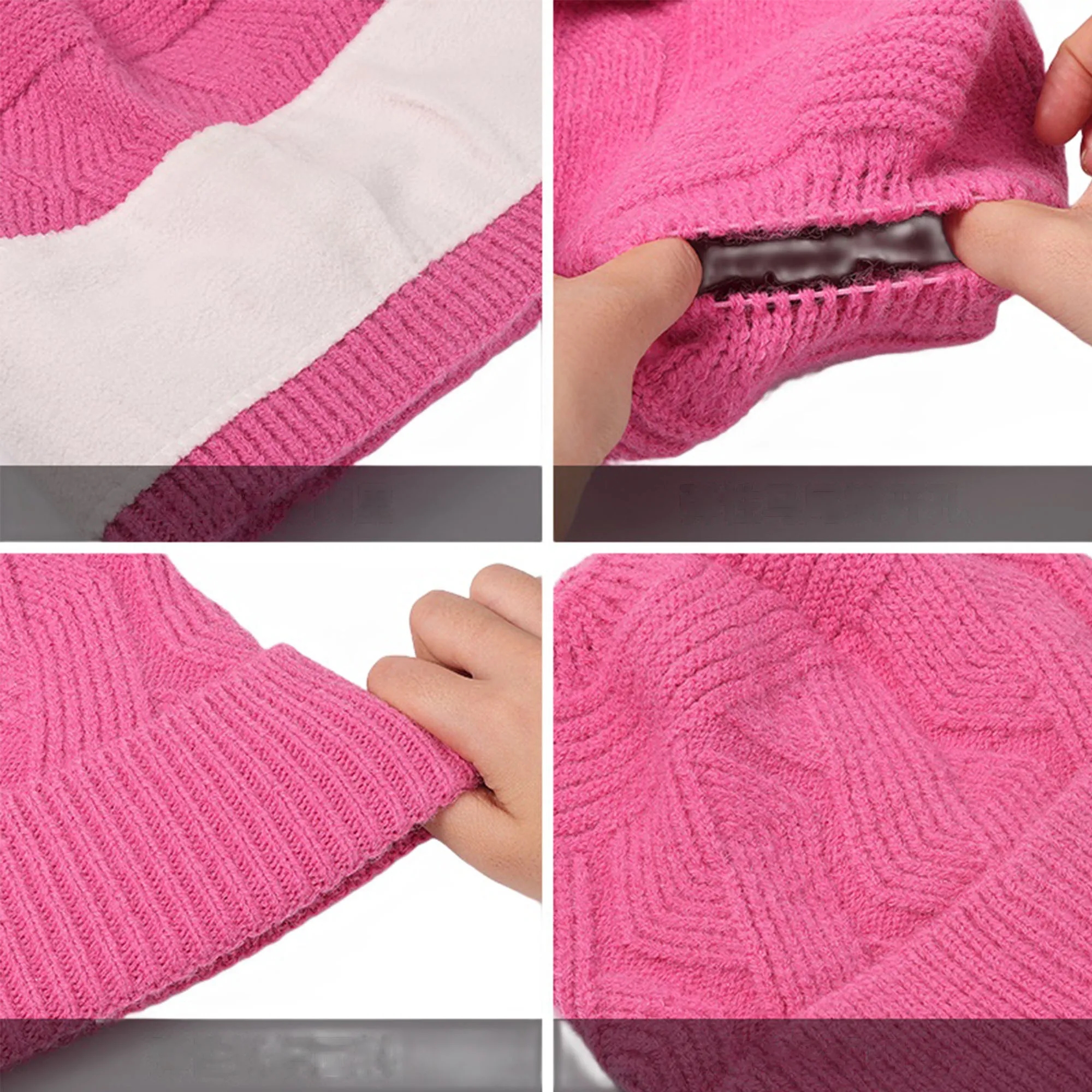 Ponytail Knitted Beanie Hat 16