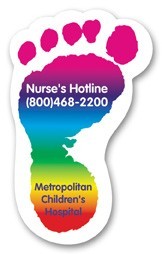 USA Made Premium UV Window Micro-Suction Cling Decal (2"x3.125") Left Foot Shape