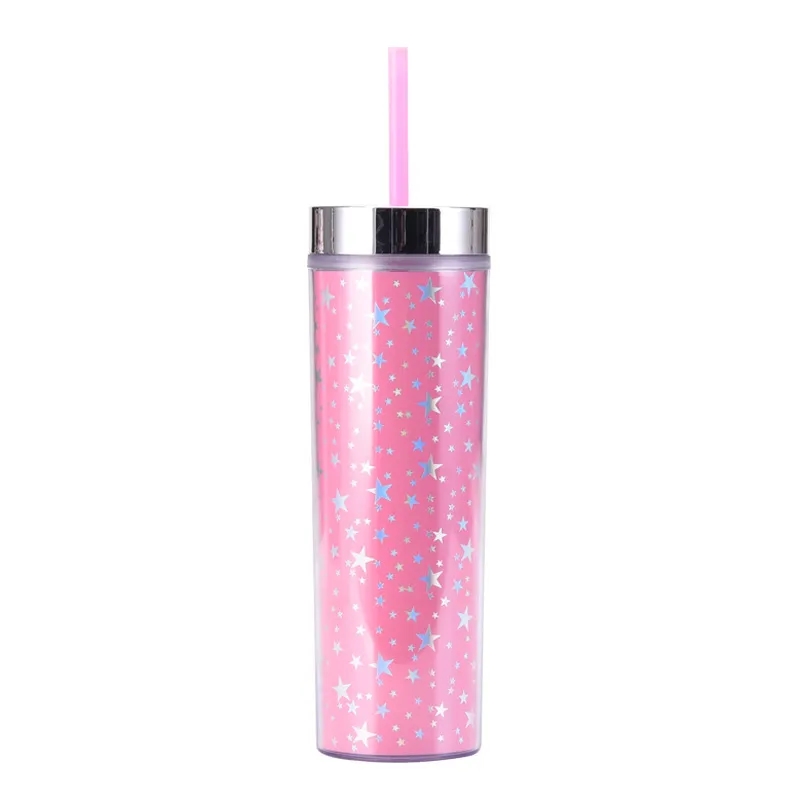 16OZ Double Plastic Straw Cup 9