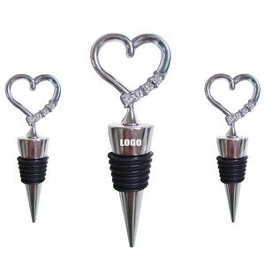 Elegant 3 Diamonds Heart Shaped Wine Cork Bottle Stopper 5