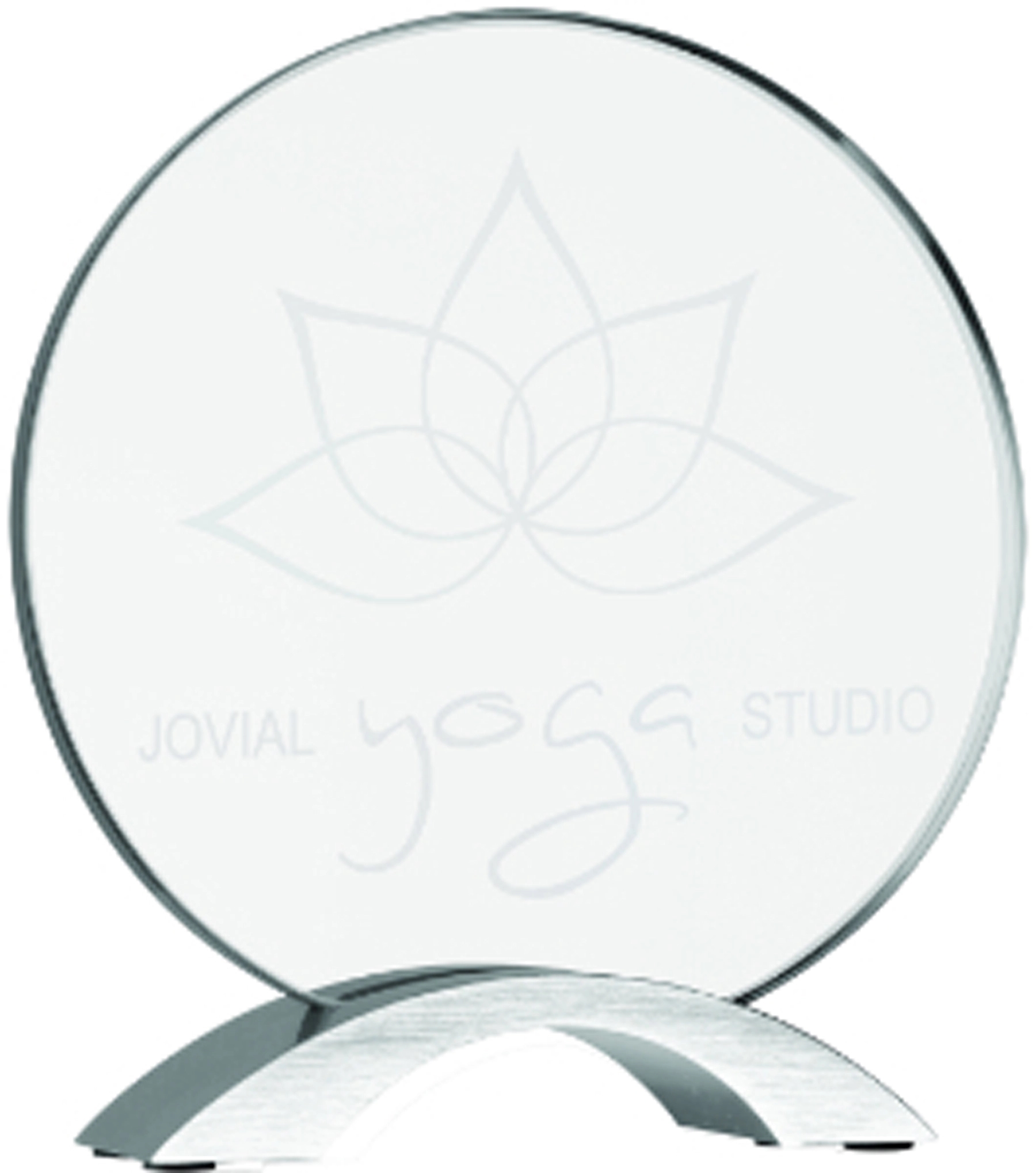 7 1/4" Round Cosmic Acrylic Award w/Silver Base 2
