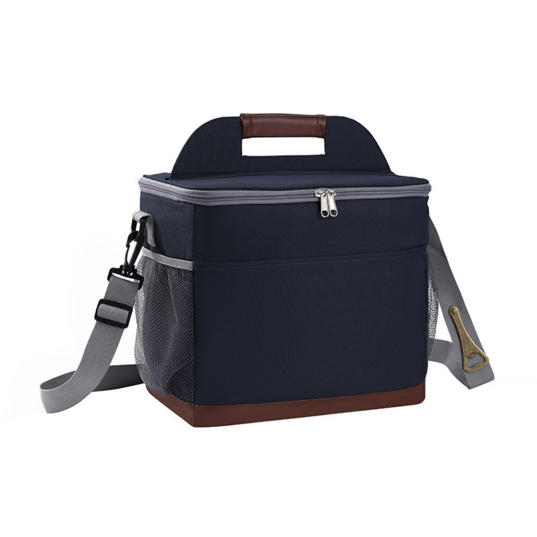 Insulated Lunch Box Freezable Cooler Bag with Beer Bottle Opener and Adjustable Shoulder Strap 3