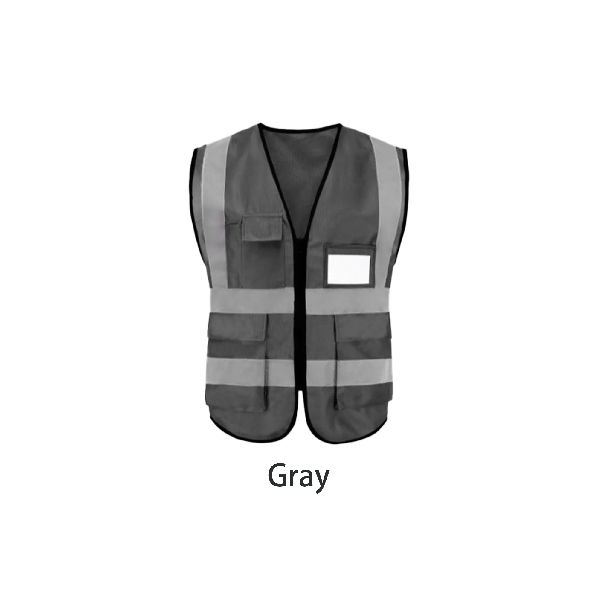 Multi-Pocket Safety Vest with Reflective Stripes 9