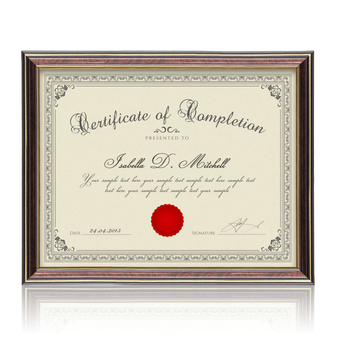 Ellison Certificate Frame - Black/Gold 7