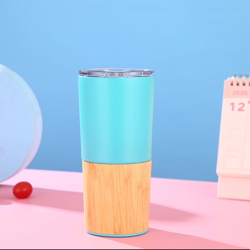 Custom 20 oz Insulated Bamboo Travel Tumbler With Lid 8