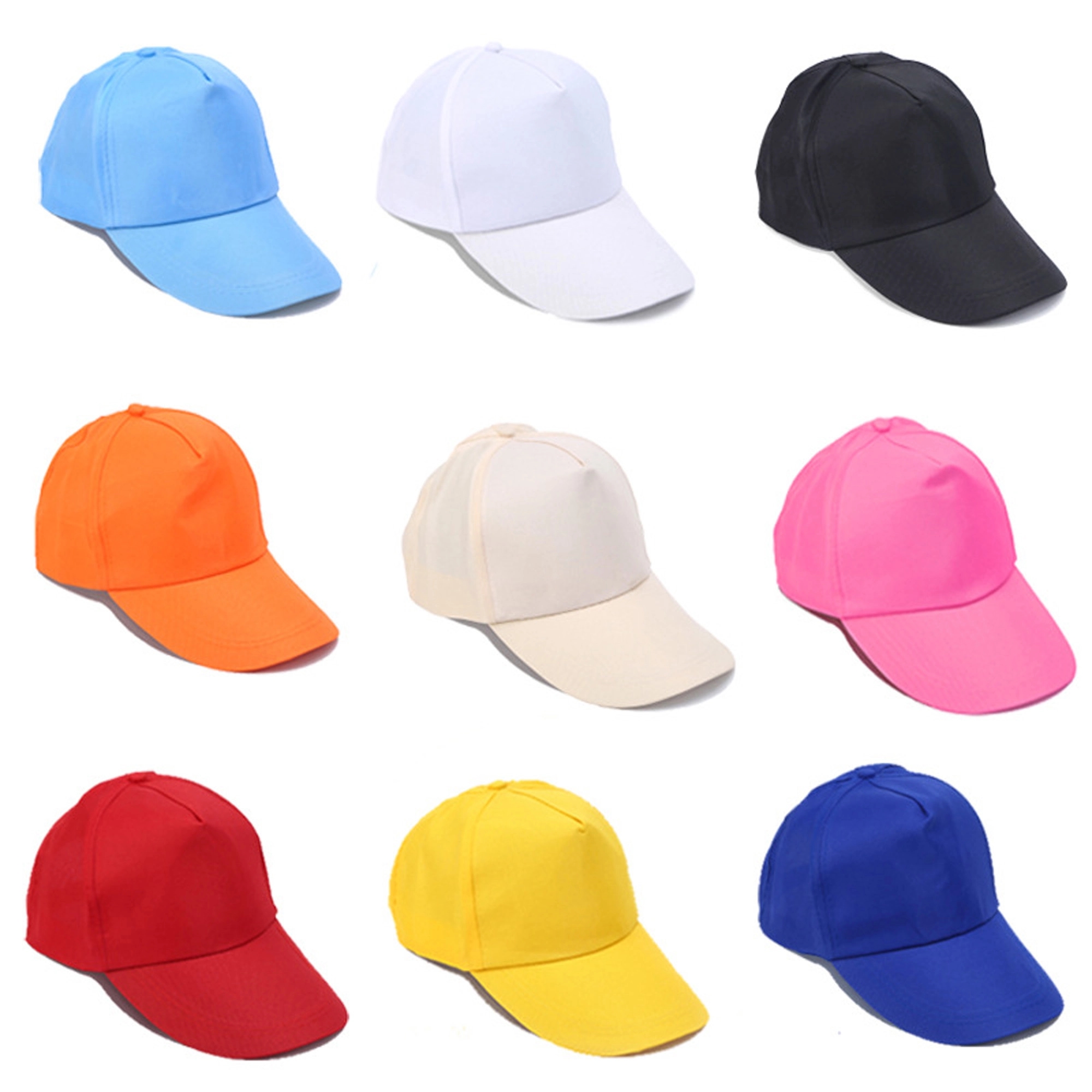 5 Panel Polyester Baseball Caps w/Plastic Snapback 3