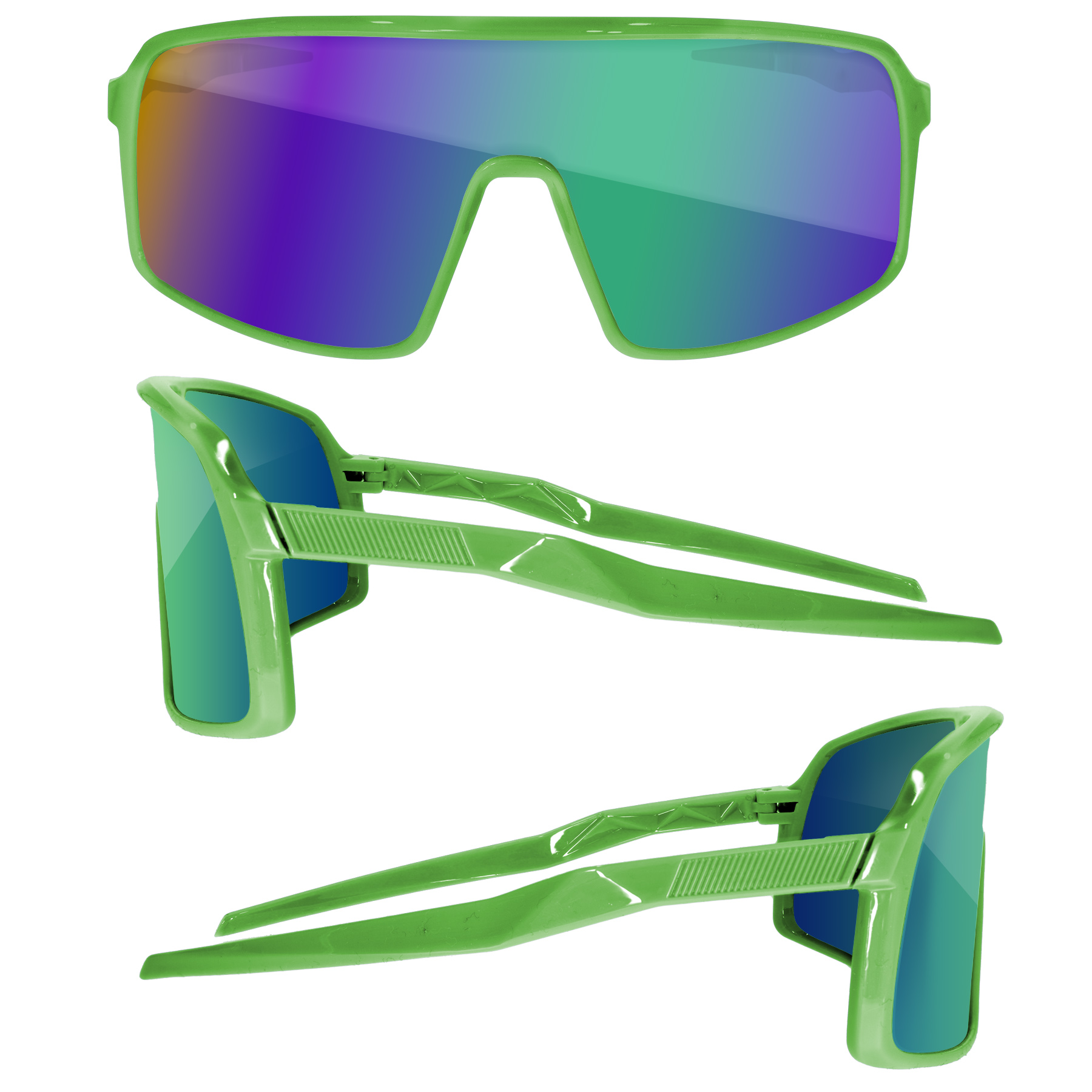 Sport Viper Mirror Sunglasses w/ 1 Color Lens Imprint 9
