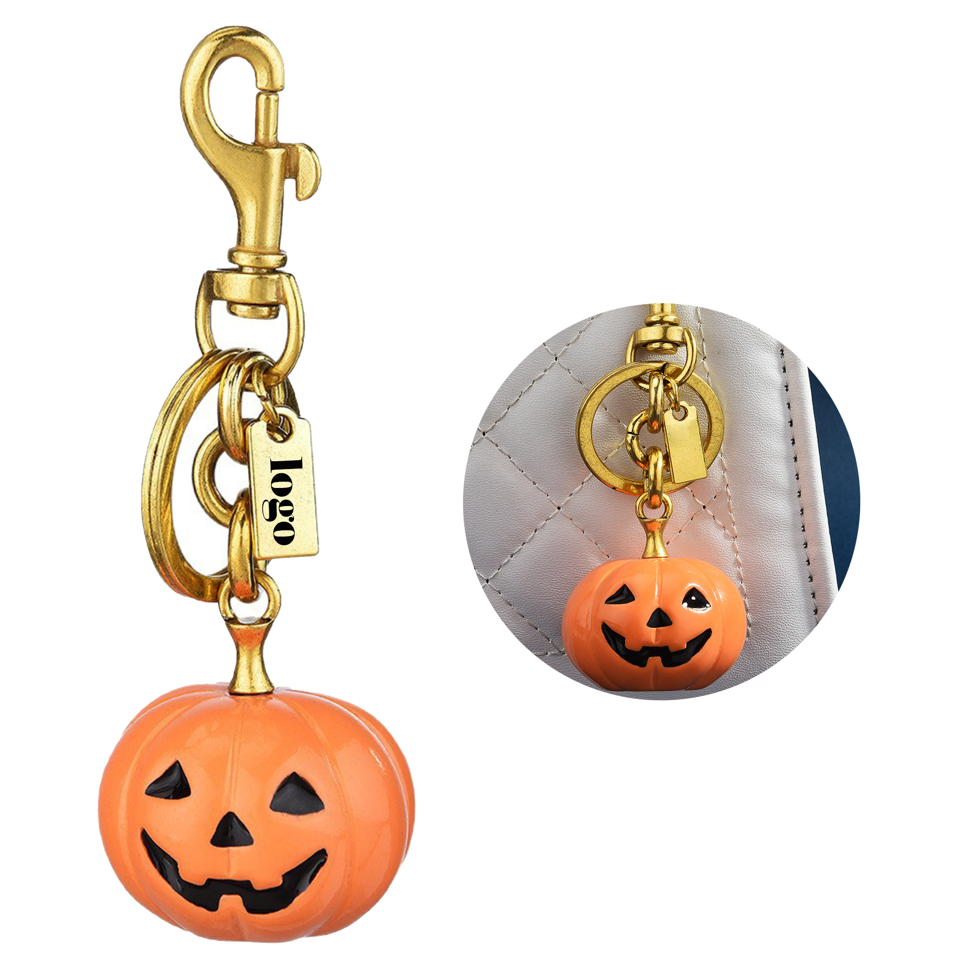 Halloween Pumpkin Face Keychain 1