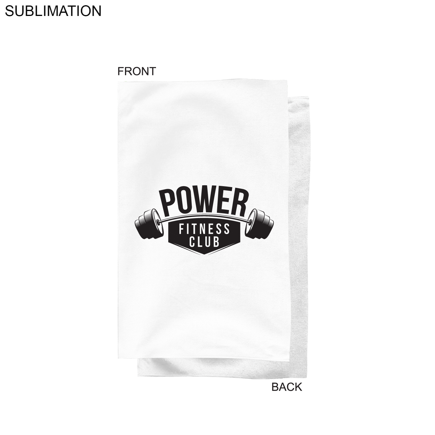 Gym, Workout, Fitness Towel in White Microfiber Dri-lite Terry, 15x25, Sublimated one or full Color 7