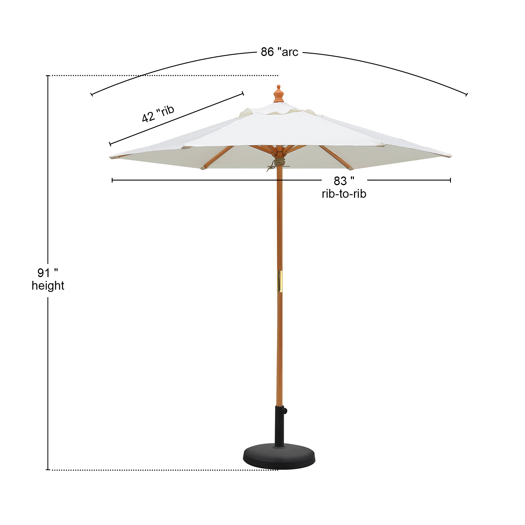 7' Wooden Market Umbrella With Valence ( Full Color ) 3
