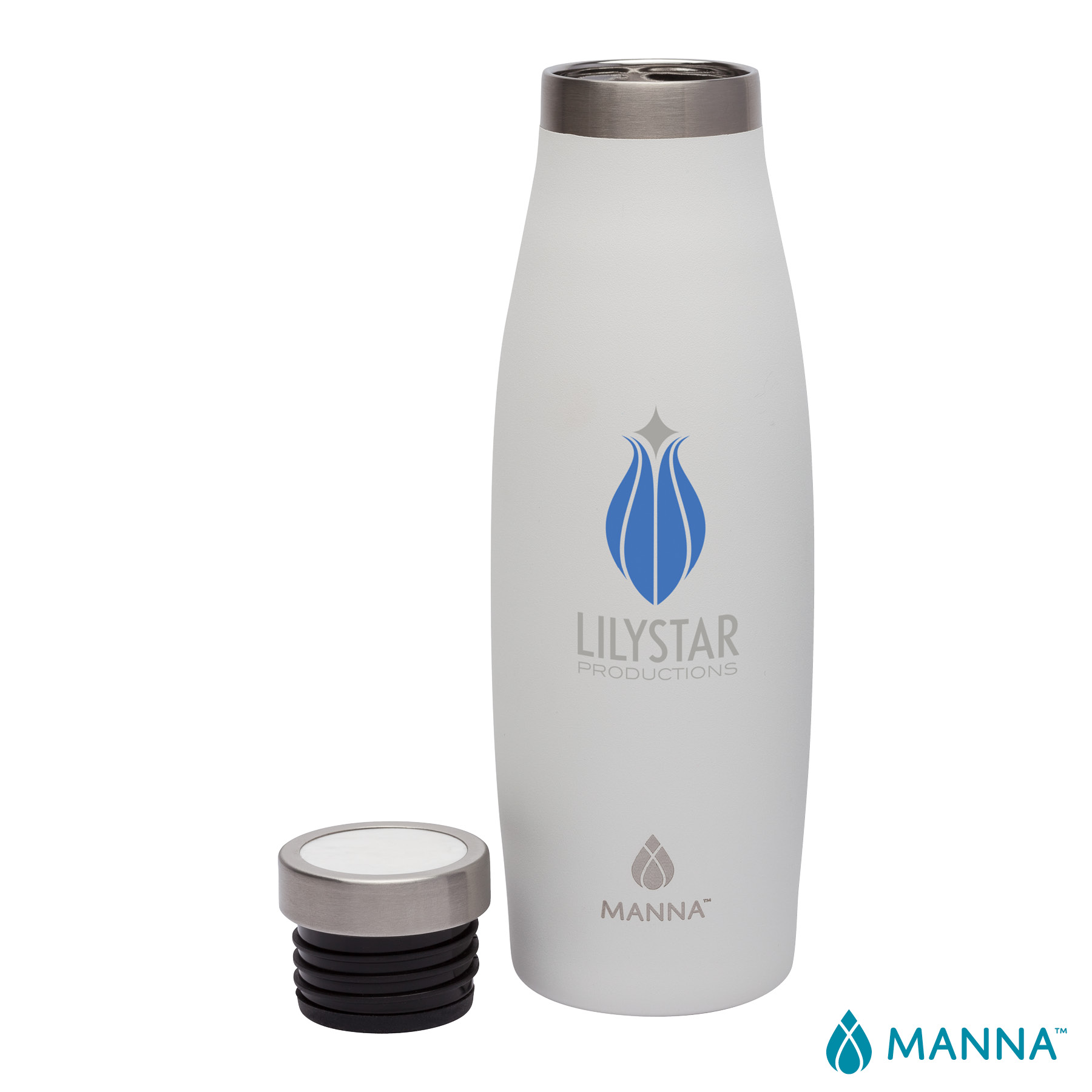 Manna™ 18 oz. Oasis Stainless Steel Water Bottle w/ Marble Lid 11