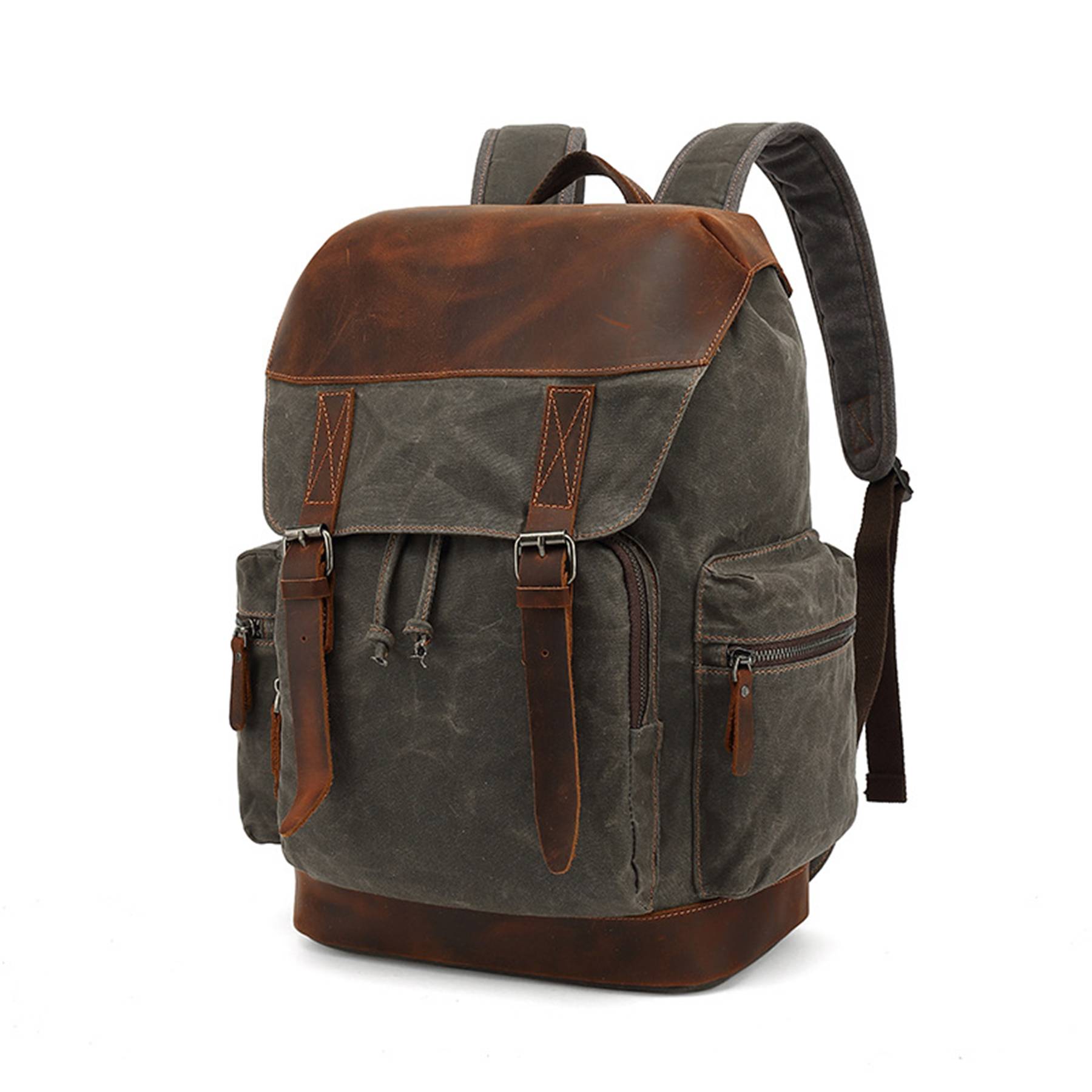 Large Vintage Canvas Backpack for Men 10