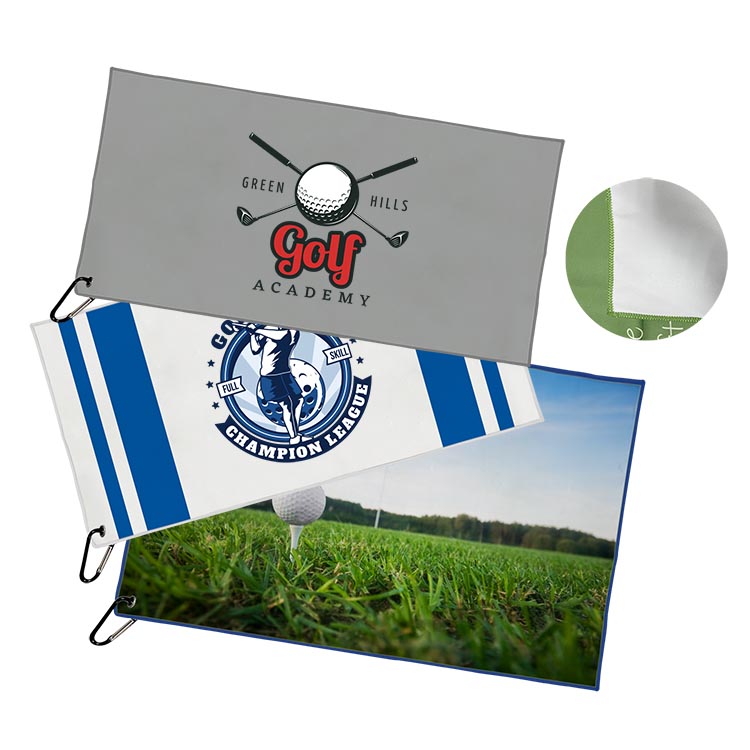 Free Shipping Full Color 200gsm Seude Microfiber Golf Towel 19