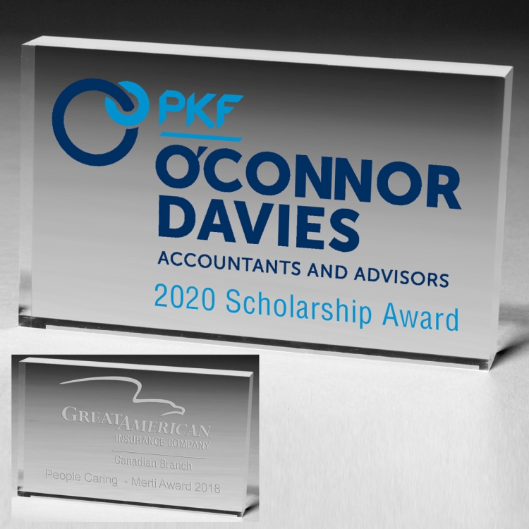 Rect. Acrylic Paperweight - 3" x 5" x 3/4" - 2044C-S (Screen Print)