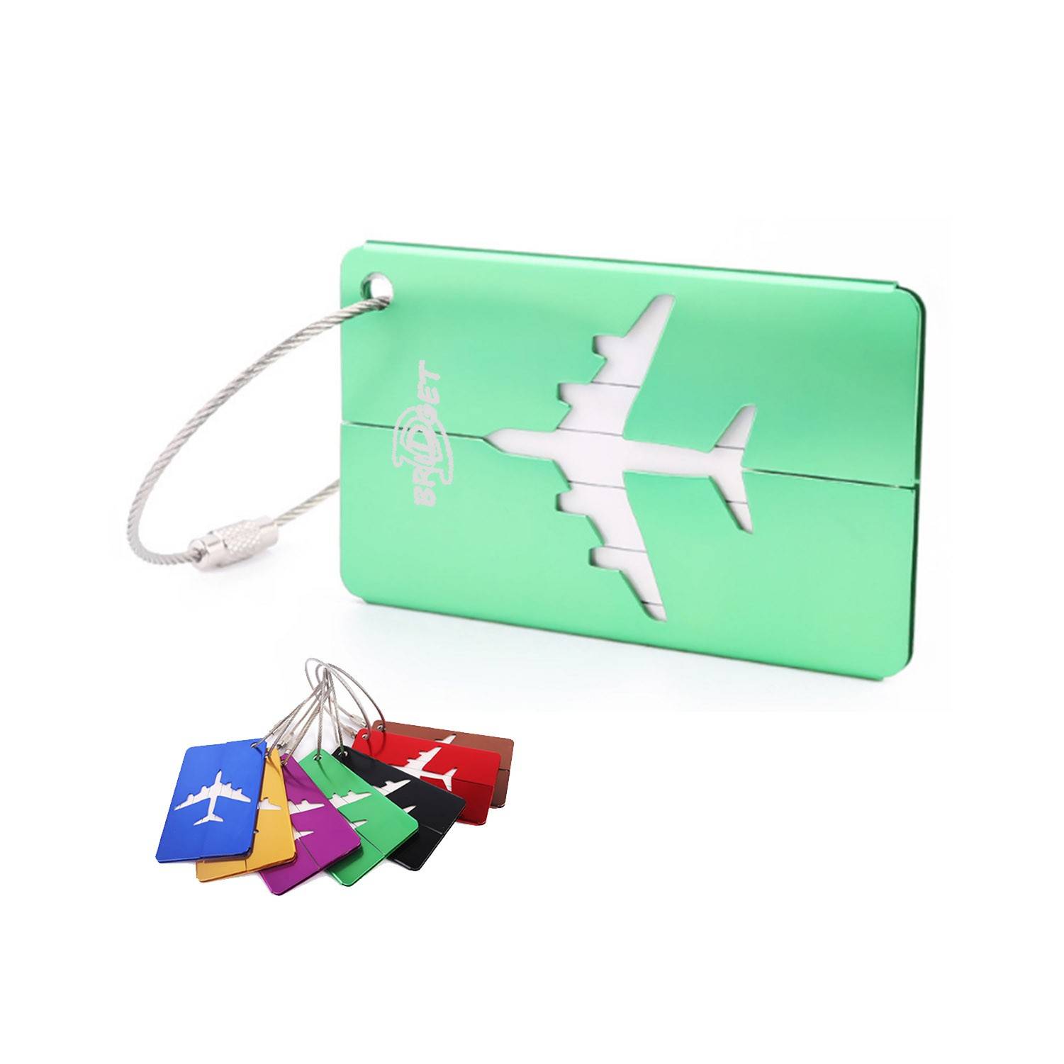 Aircraft-shaped Aluminum Luggage Tag