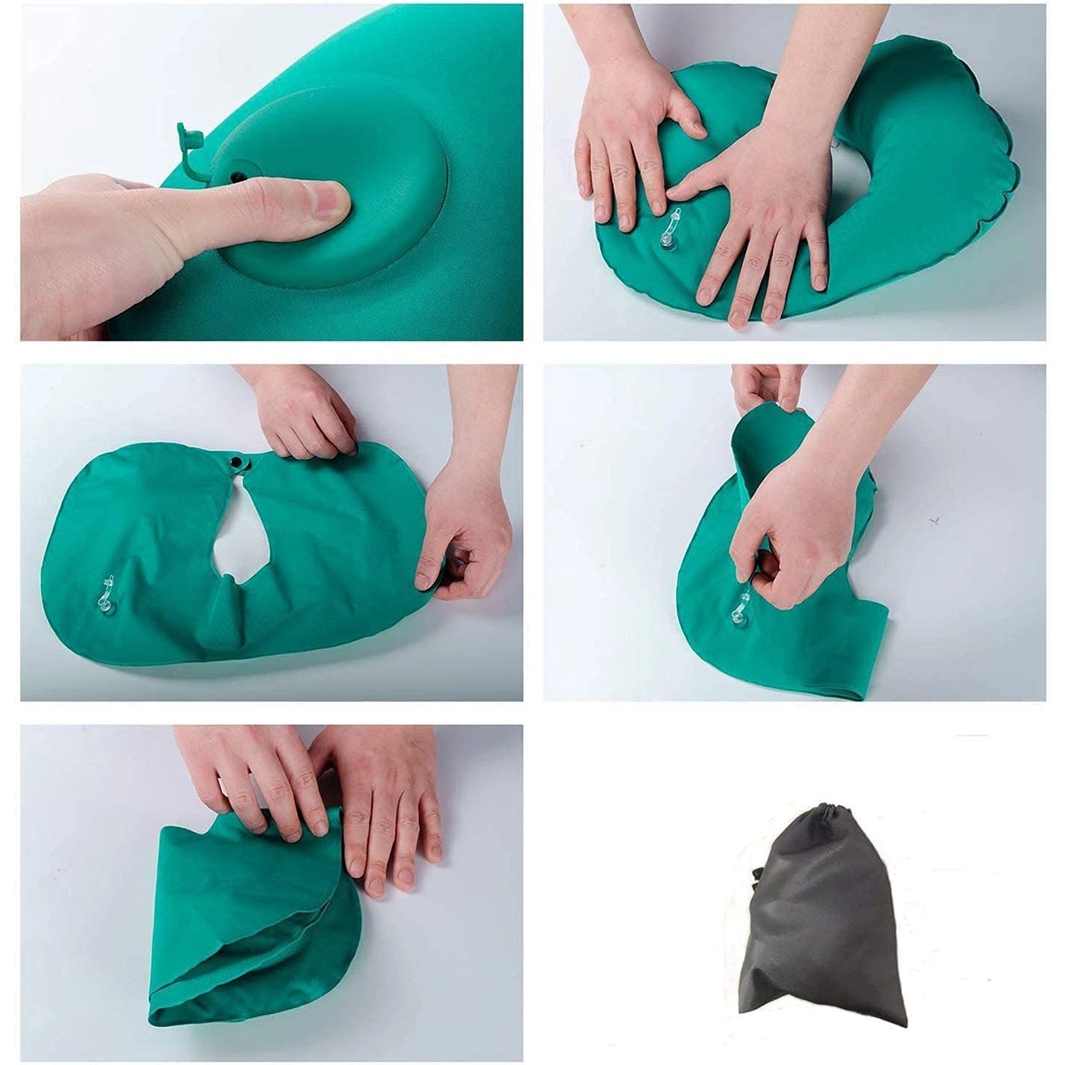 Air Pump Inflatable Travel Neck Pillow 2