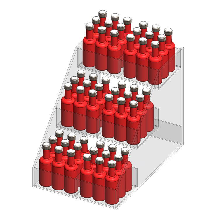 3 Tier Acrylic Beverage Display 2 Columns