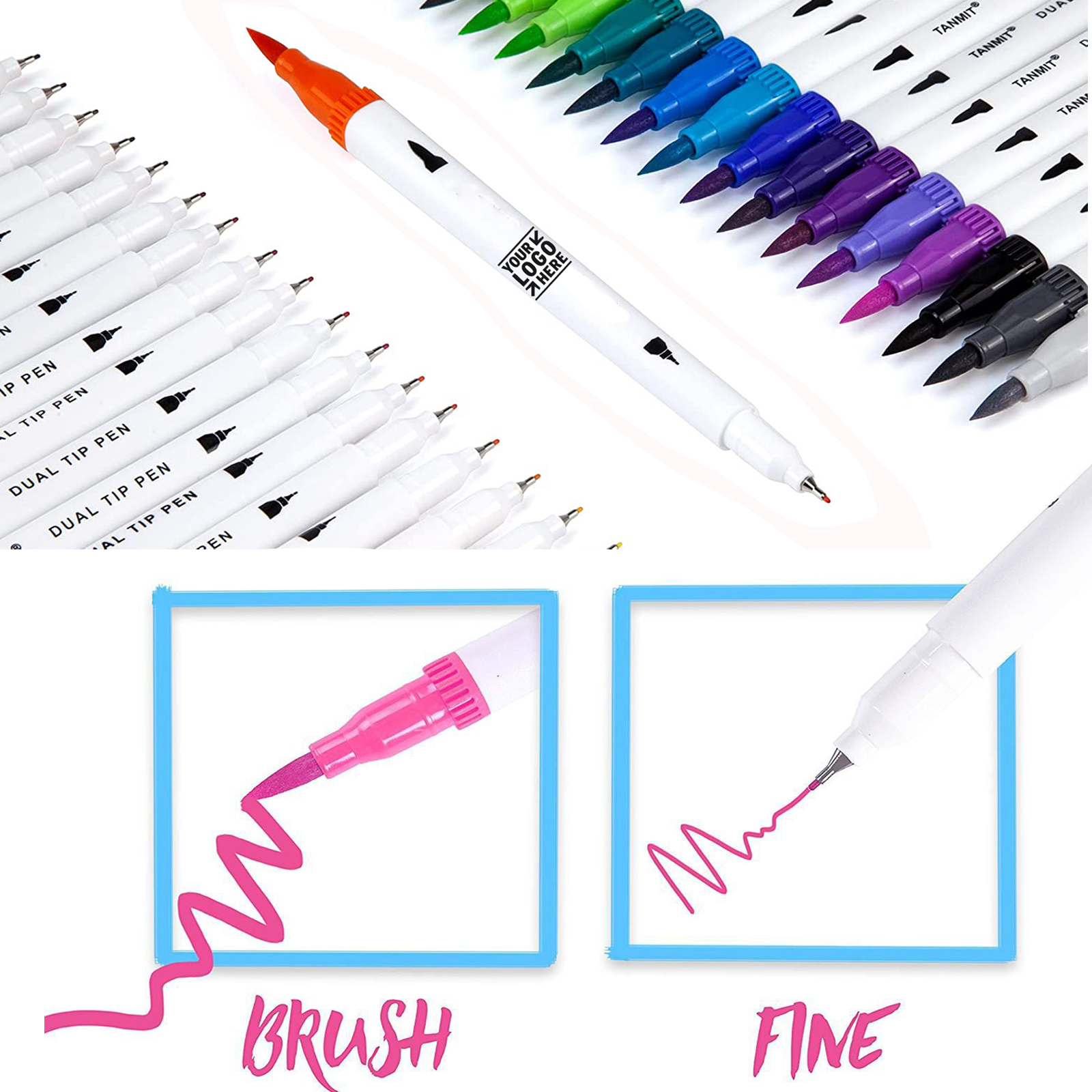 36 Colors 36 Pieces Dual Brush Marker Pens Set 2