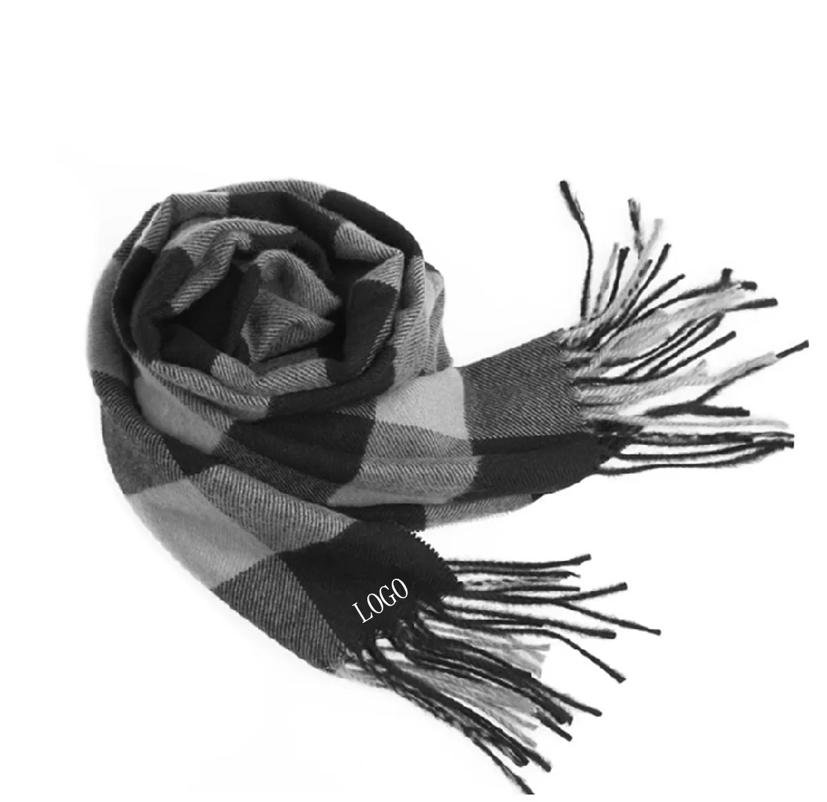 Winter Plaid Soft Warm Men's  Scarf