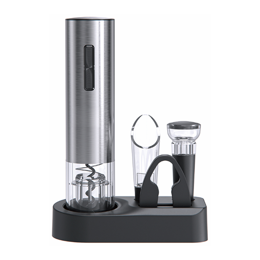WineVault Electric Wine Opener Gift Set with Pedestal Storage 6