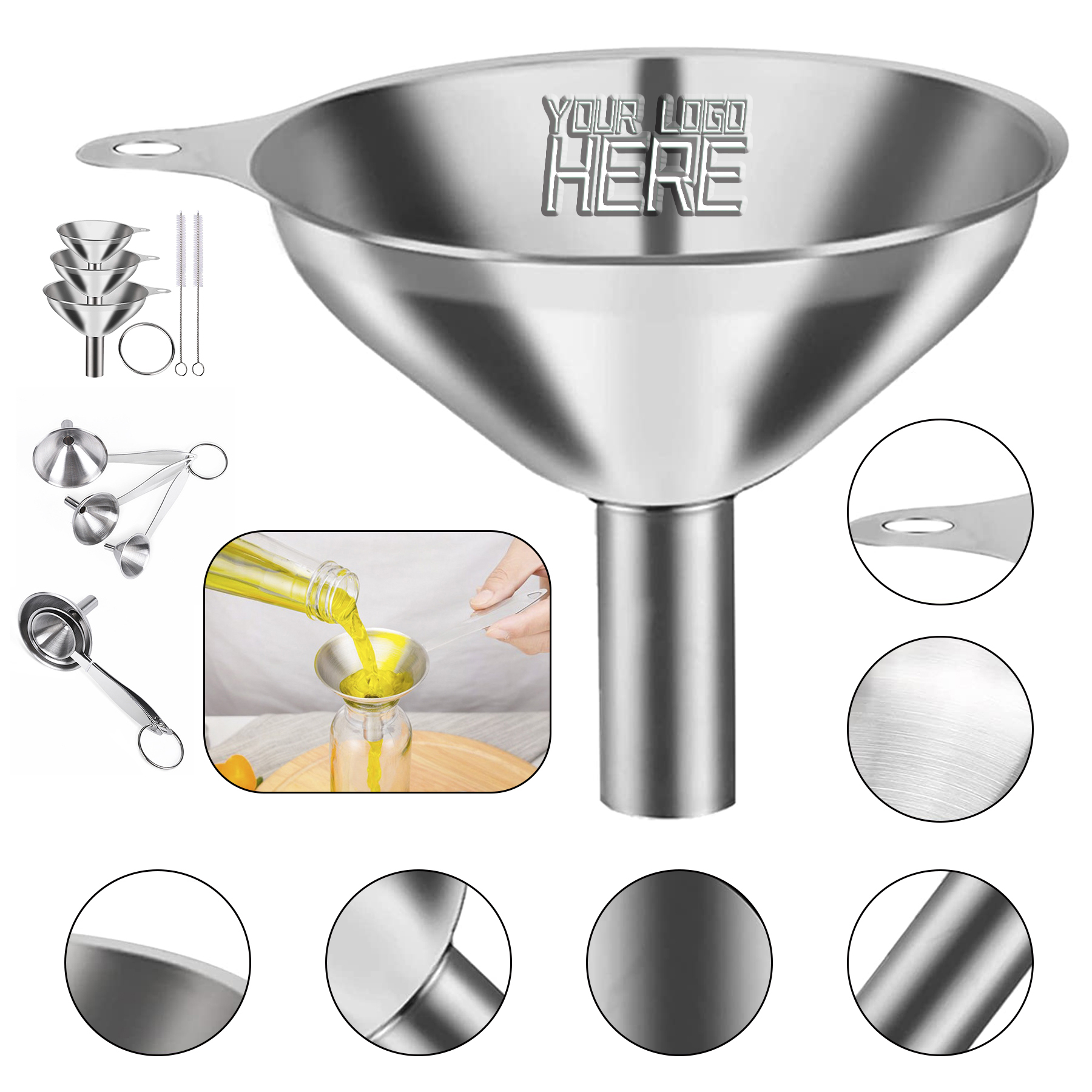 Stainless Steel Funnel Set 1