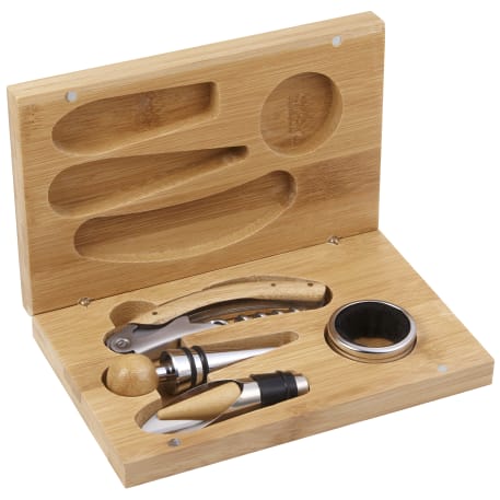 4 Piece Bamboo Wine Gift Set 36