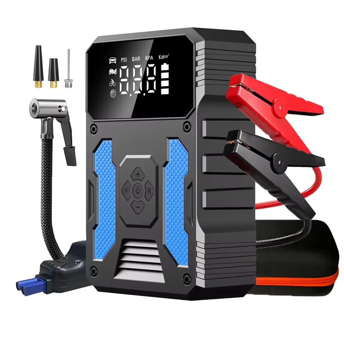 12V High Power Car Battery Jump Starter with Air Pump 3