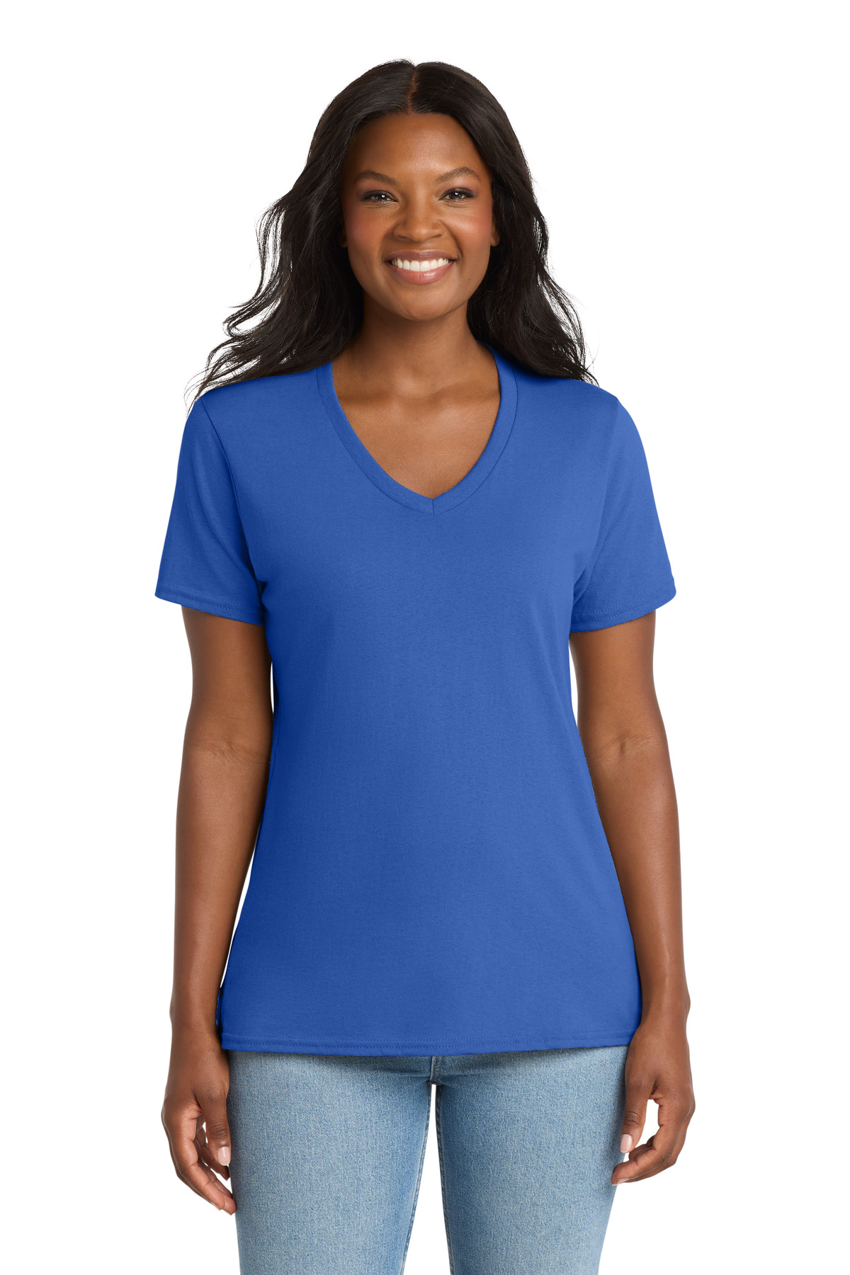 Port & Co Women's Core Cotton V-Neck Tee. LPC54V 187