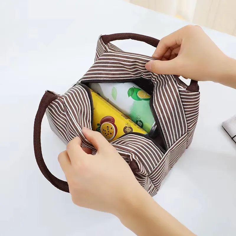 Striped Custom Insulated Lunch Tote 6