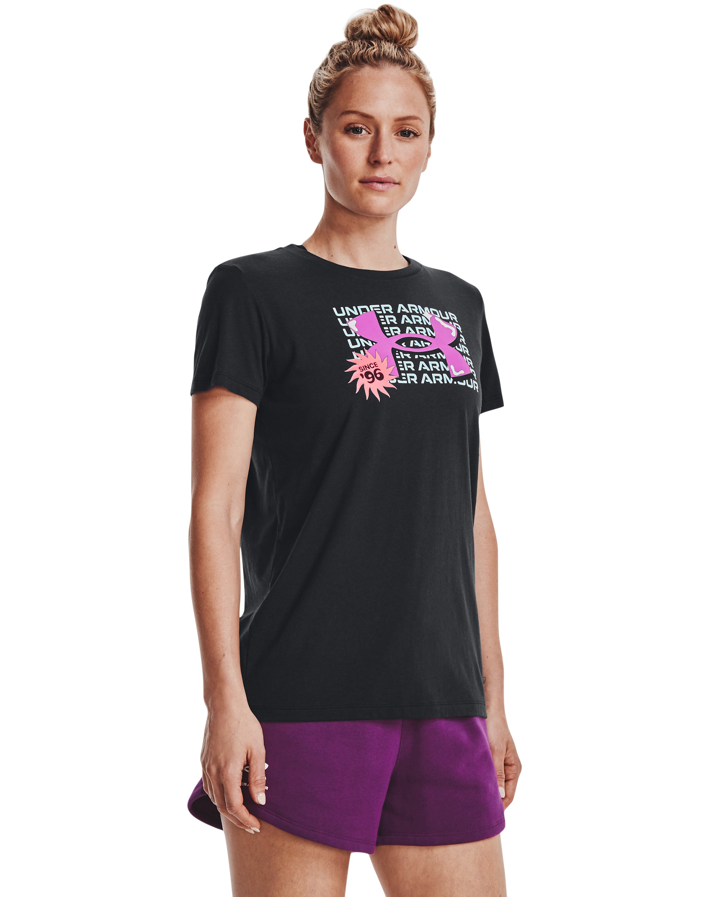Women's UA Bold Shine Logo Short Sleeve  1