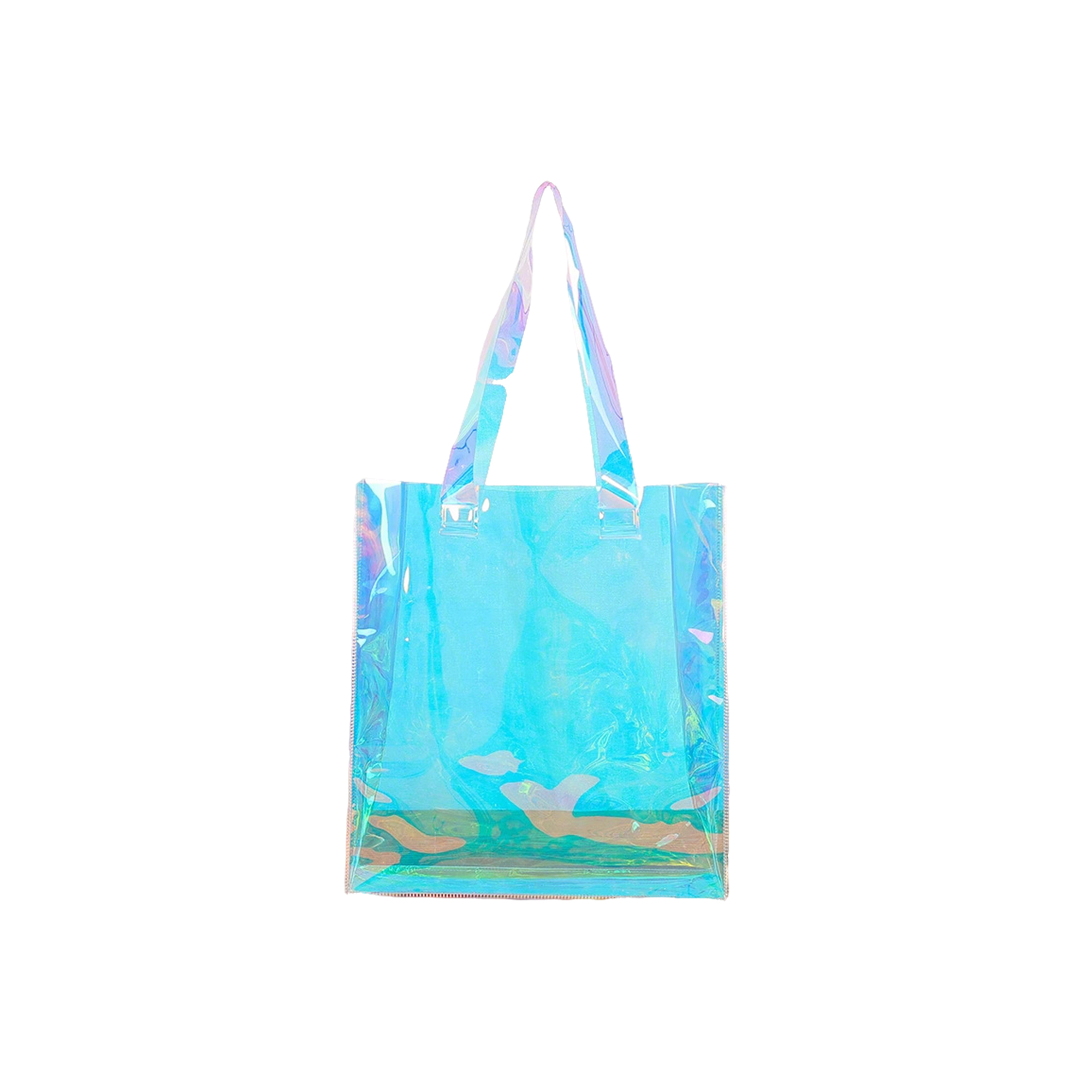 Transparent PVC Iridescent Gift Tote 14.2" x 14.2" x 3.5" 2