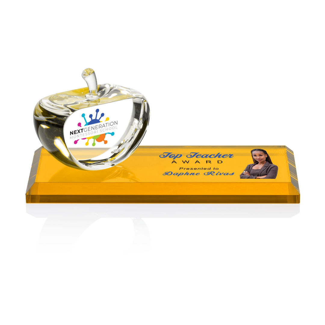 Argyle Apple VividPrint™ Award on Base 12