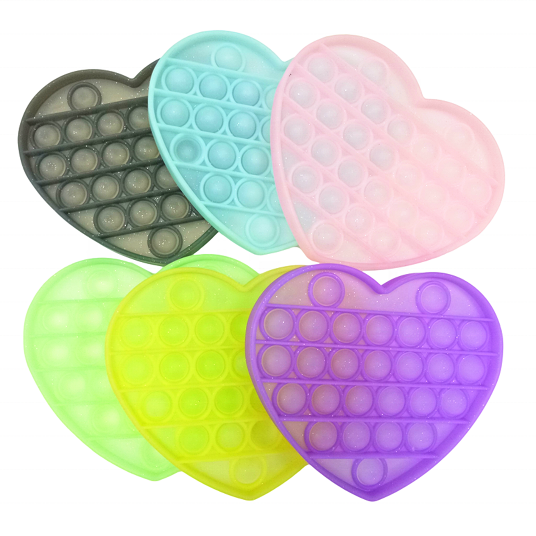 Heart Shape Noctilucence Bubble Sensory Fidget Toy 13