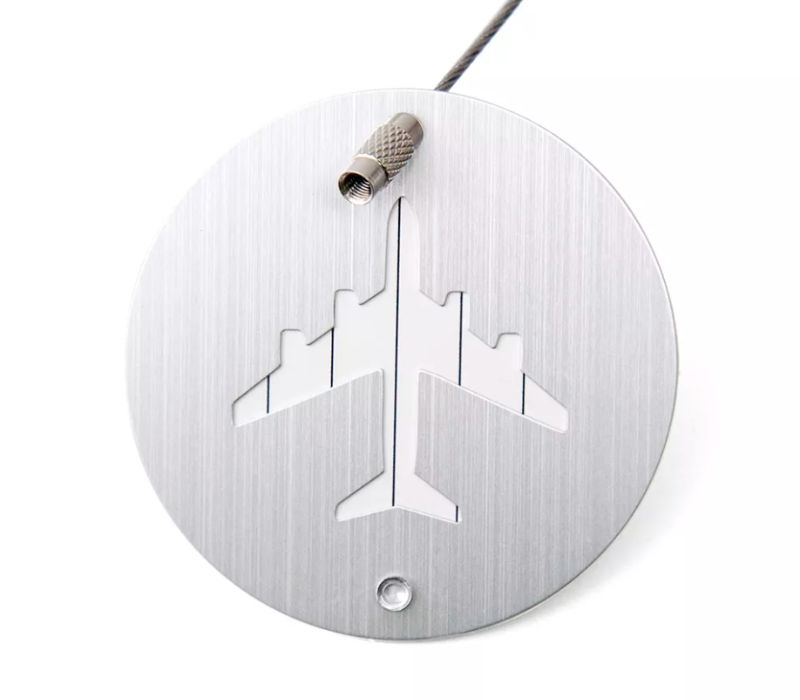 Round Aluminum Luggage Tag 4