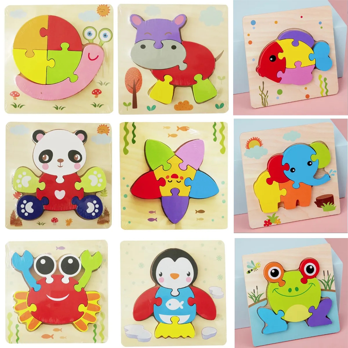 Wooden Toddler Puzzles Toys for 1 2 3 Years Old Boys Girls 7