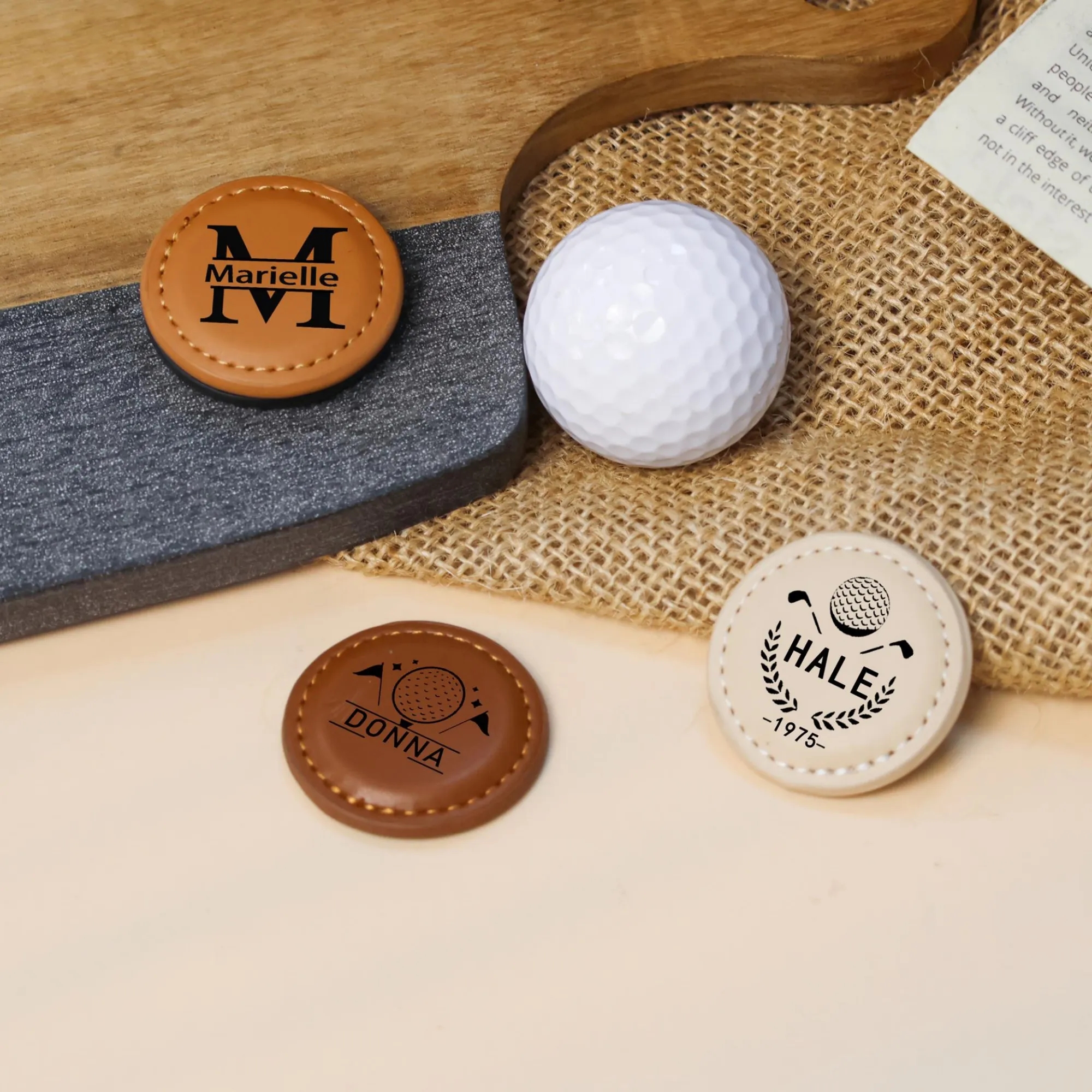 PU Leather Golf Ball Markers 2