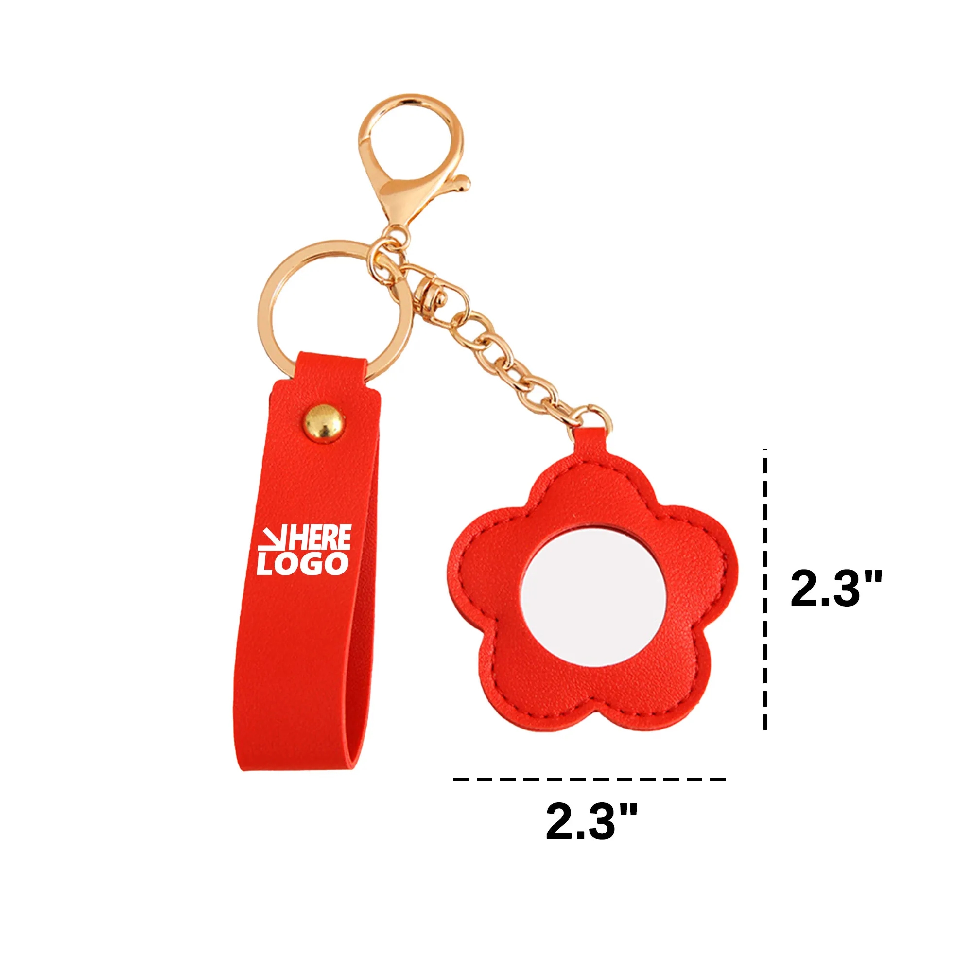 MOQ 20 Lipstick Mirror Keychain PU Leather 2