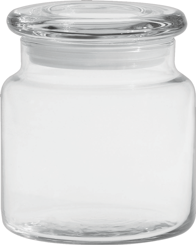 16 oz. Apothecary Jar with Flat Lid - Deep Etched 6