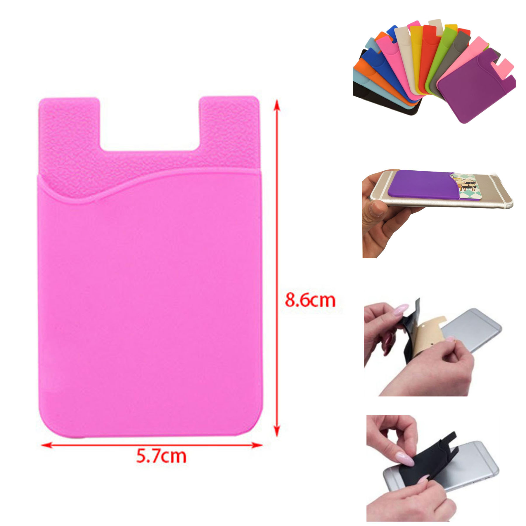 Silicone Phone Card Wallet Holder Back Sticker 1