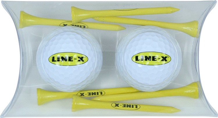 2 Ball Pillow Pack w/2 White Golf Balls & Six 2 3/4" Golf Tees