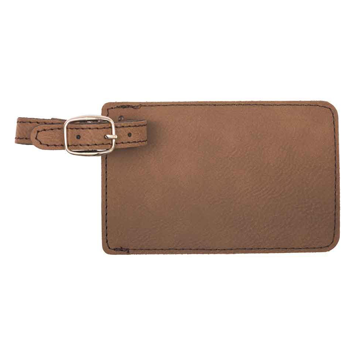 Dark Brown Leatherette Luggage Tag 2