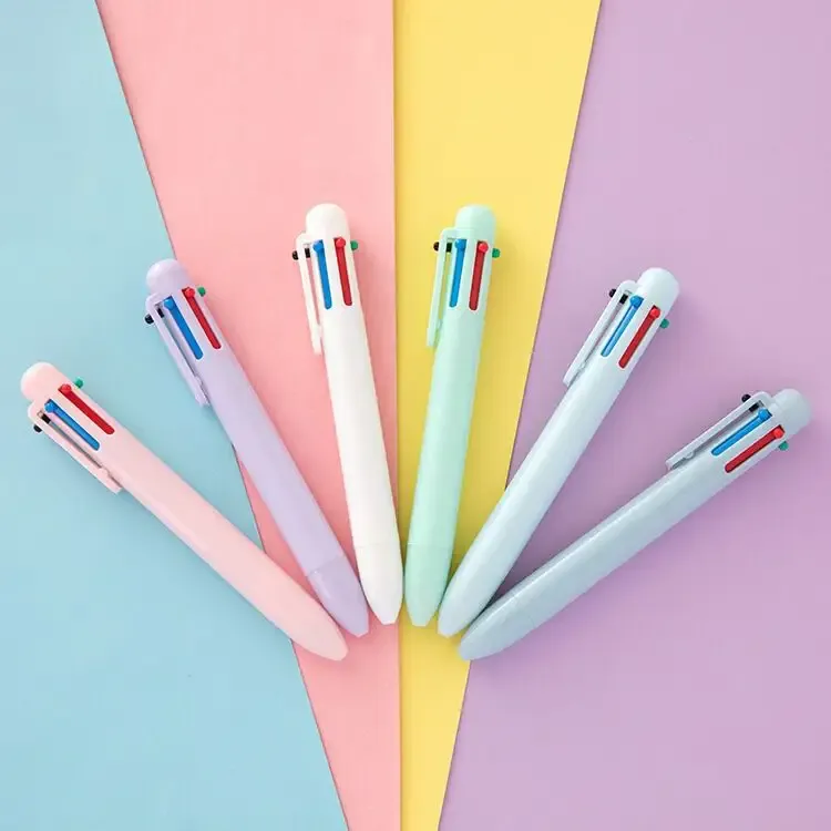 6 In 1 Retractable Macaron Ballpoint Pen 9